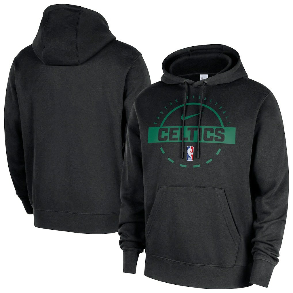 Black Boston Celtics 2025/26 Authentic Practice Club Pullover Hoodie | NBA