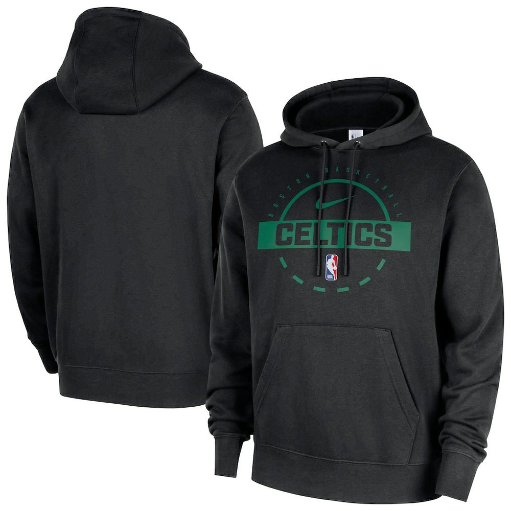 Black Boston Celtics 2025/26 Authentic Practice Club Pullover Hoodie | NBA