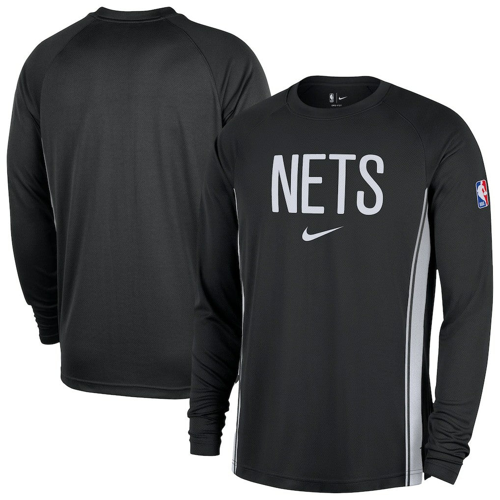 Black Brooklyn Nets 2025/26 Authentic Pre-Game Legend Dri-FIT Long Sleeve Shooting Shirt | NBA