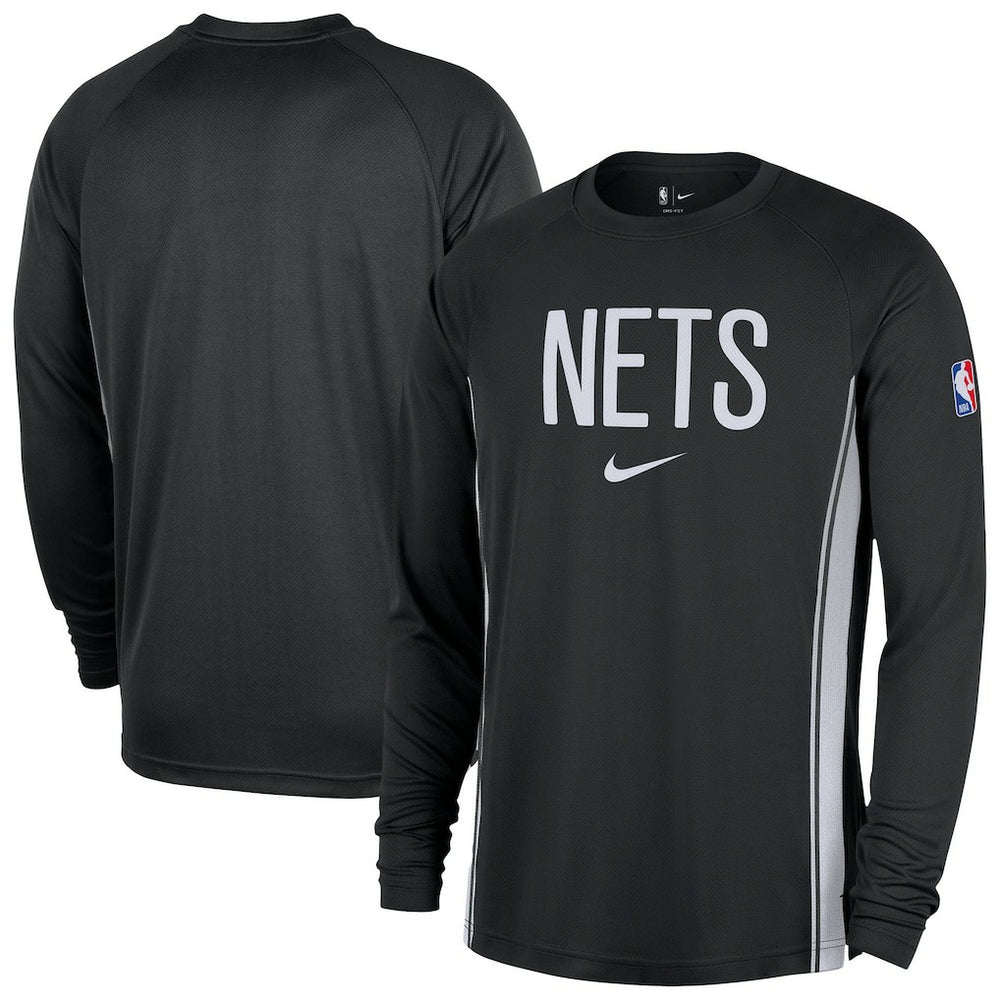 Black Brooklyn Nets 2025/26 Authentic Pre-Game Legend Dri-FIT Long Sleeve Shooting Shirt | NBA