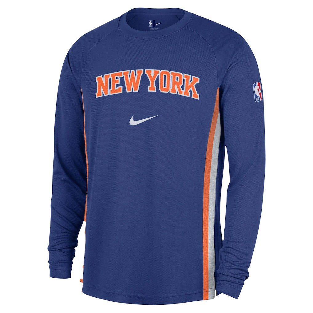 Blue New York Knicks 2025/26 Authentic Pre-Game Legend Dri-FIT Long Sleeve Shooting Shirt | NBA