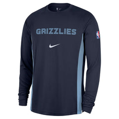 Navy Memphis Grizzlies 2025/26 Authentic Pre-Game Legend Dri-FIT Long Sleeve Shooting Shirt | NBA