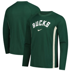 Hunter Green Milwaukee Bucks 2025/26 Authentic Pre-Game Legend Dri-FIT Long Sleeve Shooting Shirt | NBA
