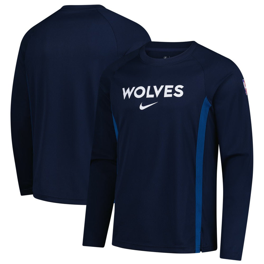 Navy Minnesota Timberwolves 2025/26 Authentic Pre-Game Legend Dri-FIT Long Sleeve Shooting Shirt | NBA