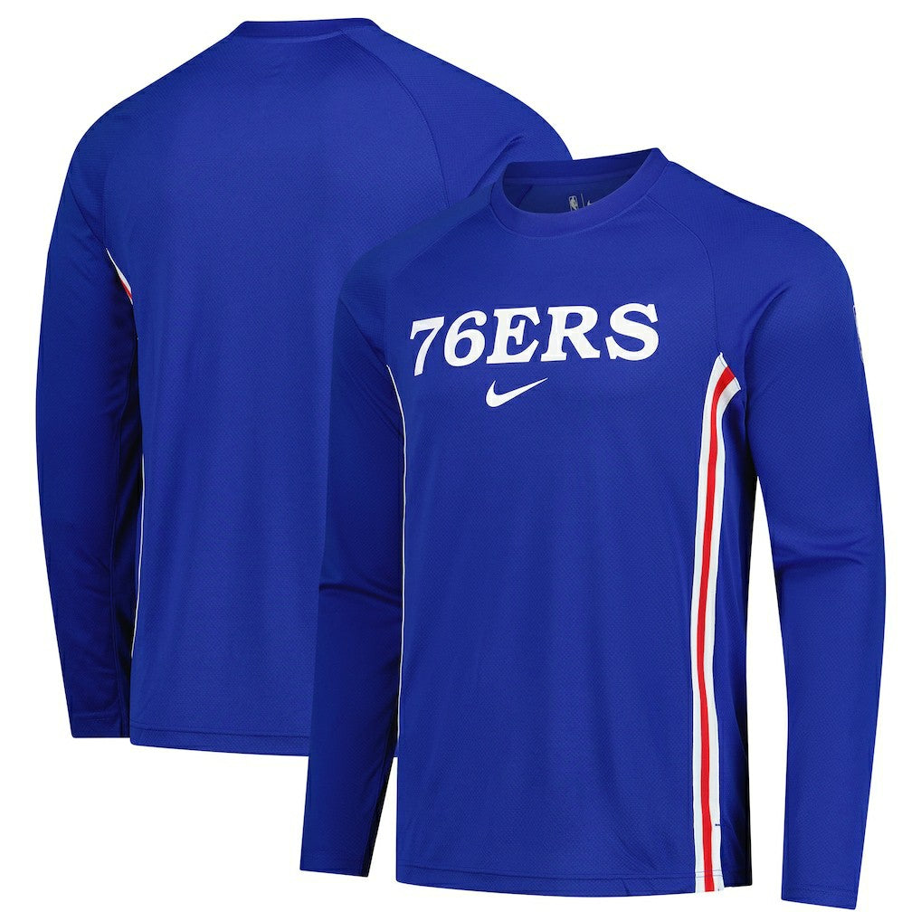 Royal Philadelphia 76ers 2025/26 Authentic Pre-Game Legend Dri-FIT Long Sleeve Shooting Shirt | NBA