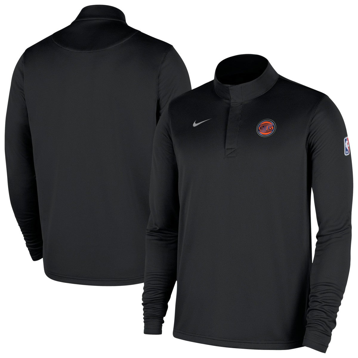 Black New York Knicks 2025/26 Authentic Coaches Quarter-Zip Dri-Fit Top | NBA
