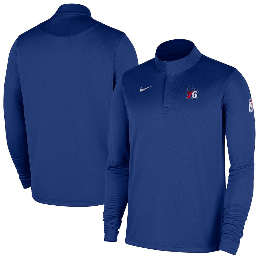 Royal Philadelphia 76ers 2025/26 Authentic Coaches Quarter-Zip Dri-Fit Top | NBA
