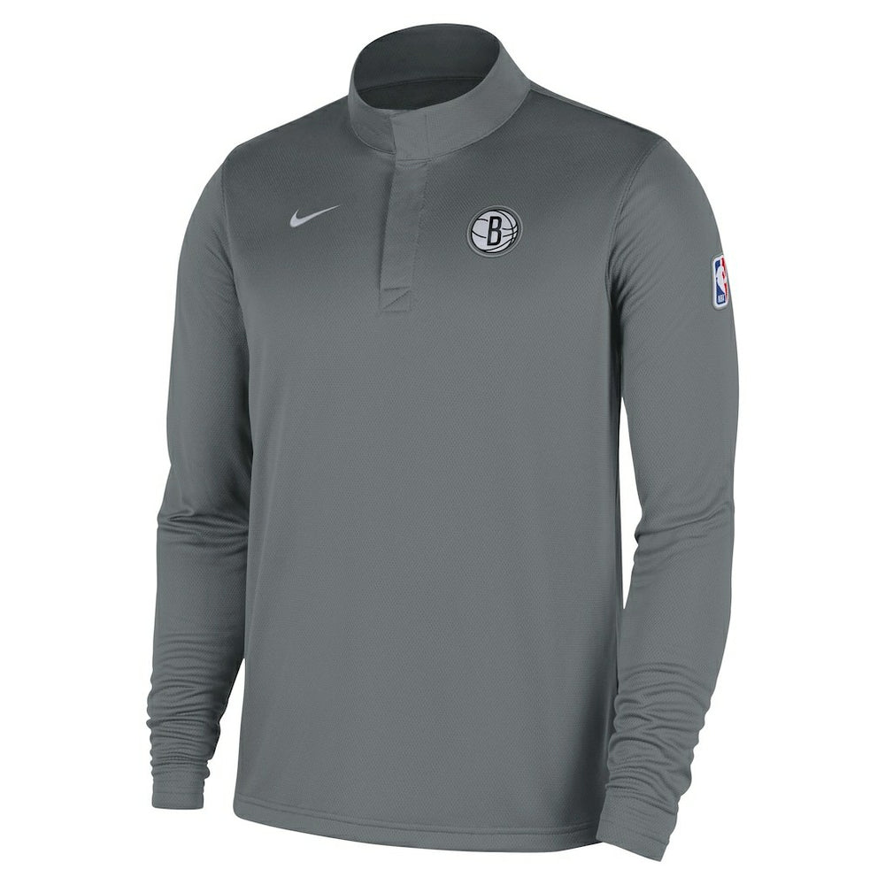 Gray Brooklyn Nets 2025/26 Authentic Coaches Quarter-Zip Dri-Fit Top | NBA