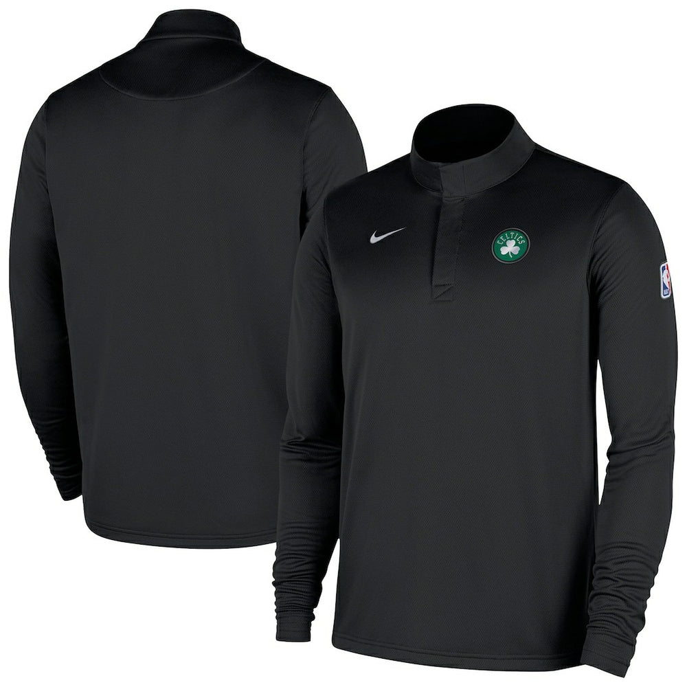Black Boston Celtics 2025/26 Authentic Coaches Quarter-Zip Dri-Fit Top | NBA