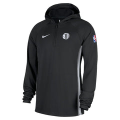 Black Brooklyn Nets Authentic On Court Zone Quarter-Zip Dri-FIT Hoodie Jacket | NBA