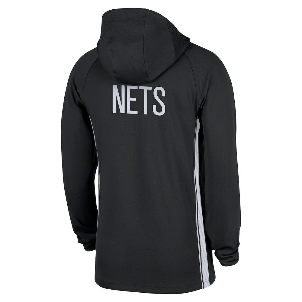 Black Brooklyn Nets Authentic On Court Zone Quarter-Zip Dri-FIT Hoodie Jacket | NBA