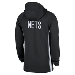 Black Brooklyn Nets Authentic On Court Zone Quarter-Zip Dri-FIT Hoodie Jacket | NBA