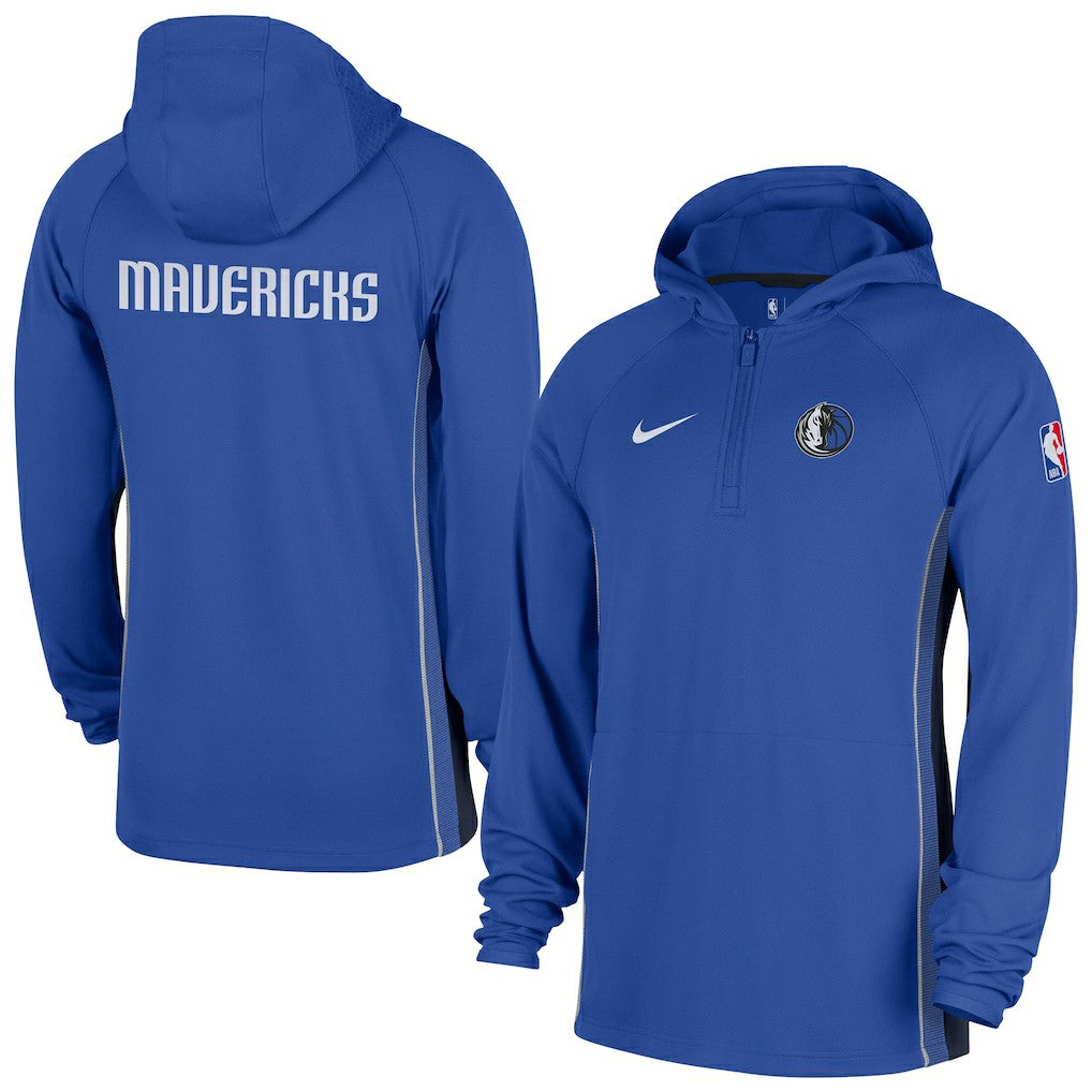 Royal Dallas Mavericks Authentic On Court Zone Quarter-Zip Dri-FIT Hoodie Jacket sale | NBA