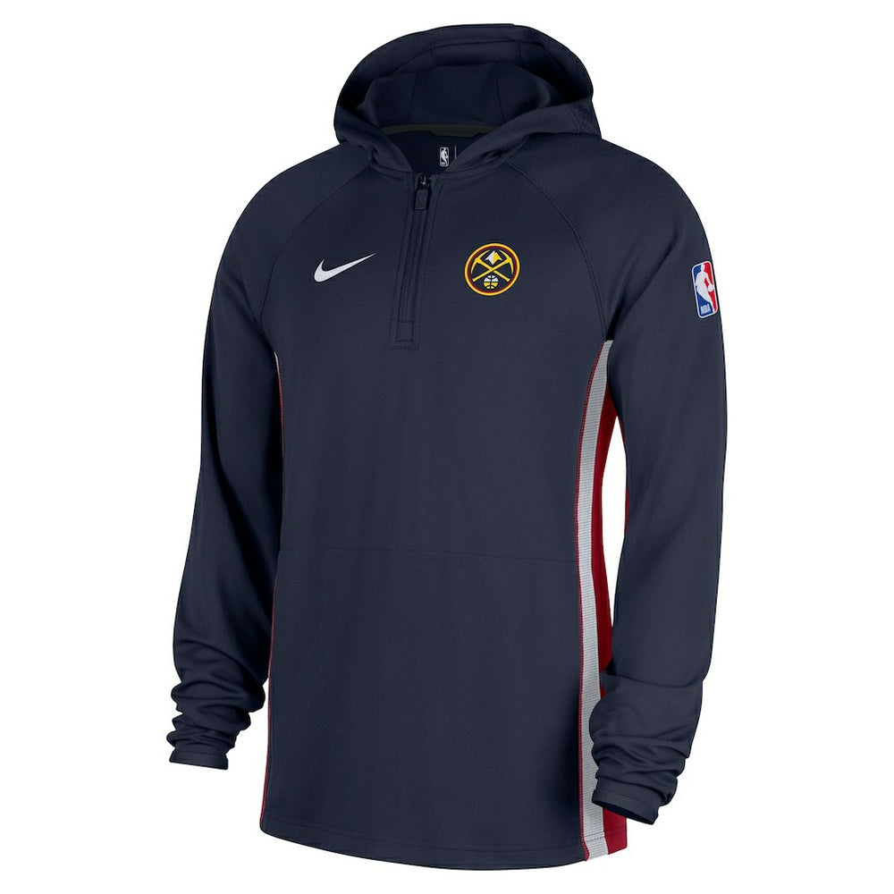 Navy Denver Nuggets Authentic On Court Zone Quarter-Zip Dri-FIT Hoodie Jacket | NBA