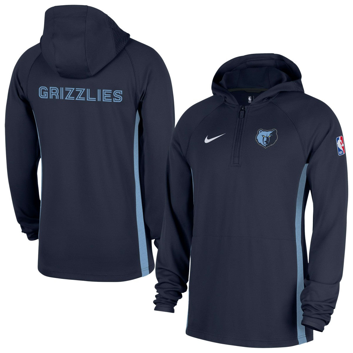 Navy Memphis Grizzlies Authentic On Court Zone Quarter-Zip Dri-FIT Hoodie Jacket | NBA