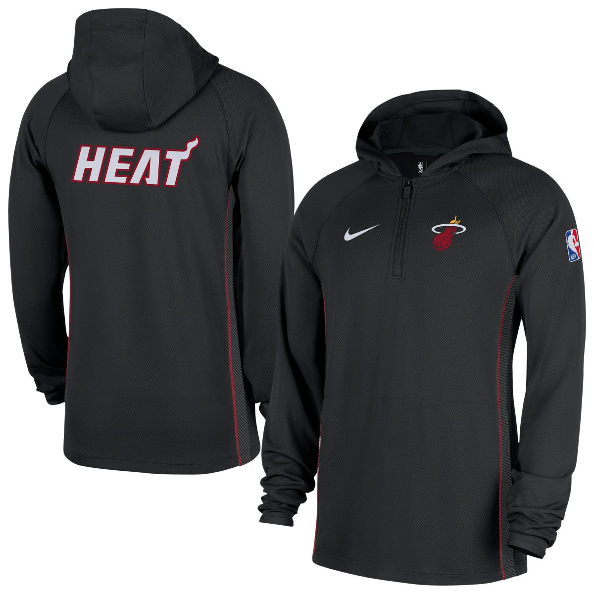 Black Miami Heat Authentic On Court Zone Quarter-Zip Dri-FIT Hoodie Jacket | NBA