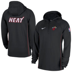 Black Miami Heat Authentic On Court Zone Quarter-Zip Dri-FIT Hoodie Jacket | NBA