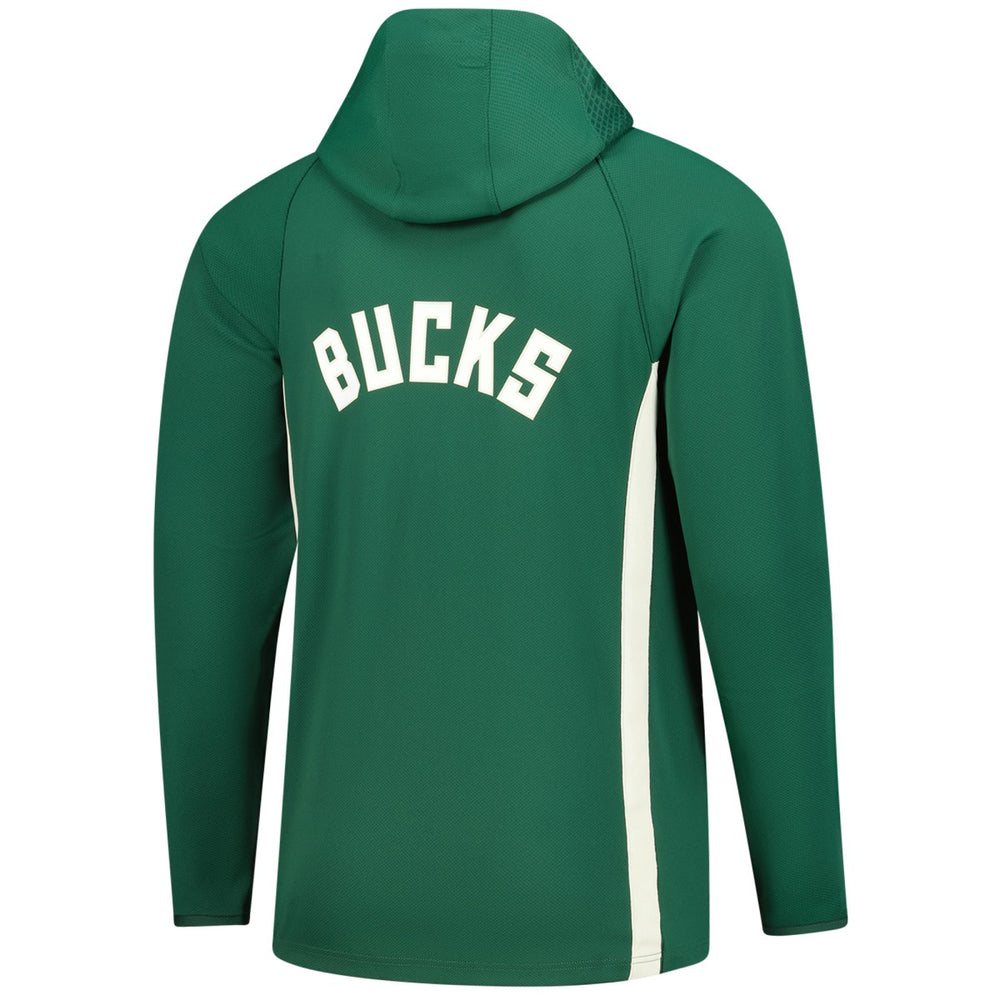 Hunter Green Milwaukee Bucks Authentic On Court Zone Quarter-Zip Dri-FIT Hoodie Jacket | NBA