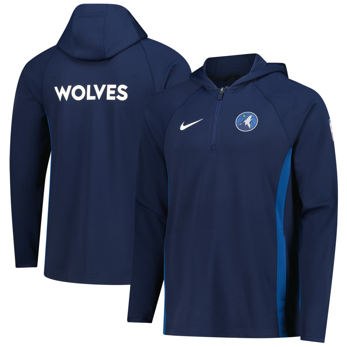 Navy Minnesota Timberwolves Authentic On Court Zone Quarter-Zip Dri-FIT Hoodie Jacket | NBA