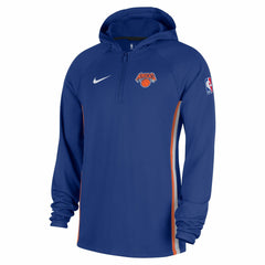 Blue New York Knicks Authentic On Court Zone Quarter-Zip Dri-FIT Hoodie Jacket | NBA