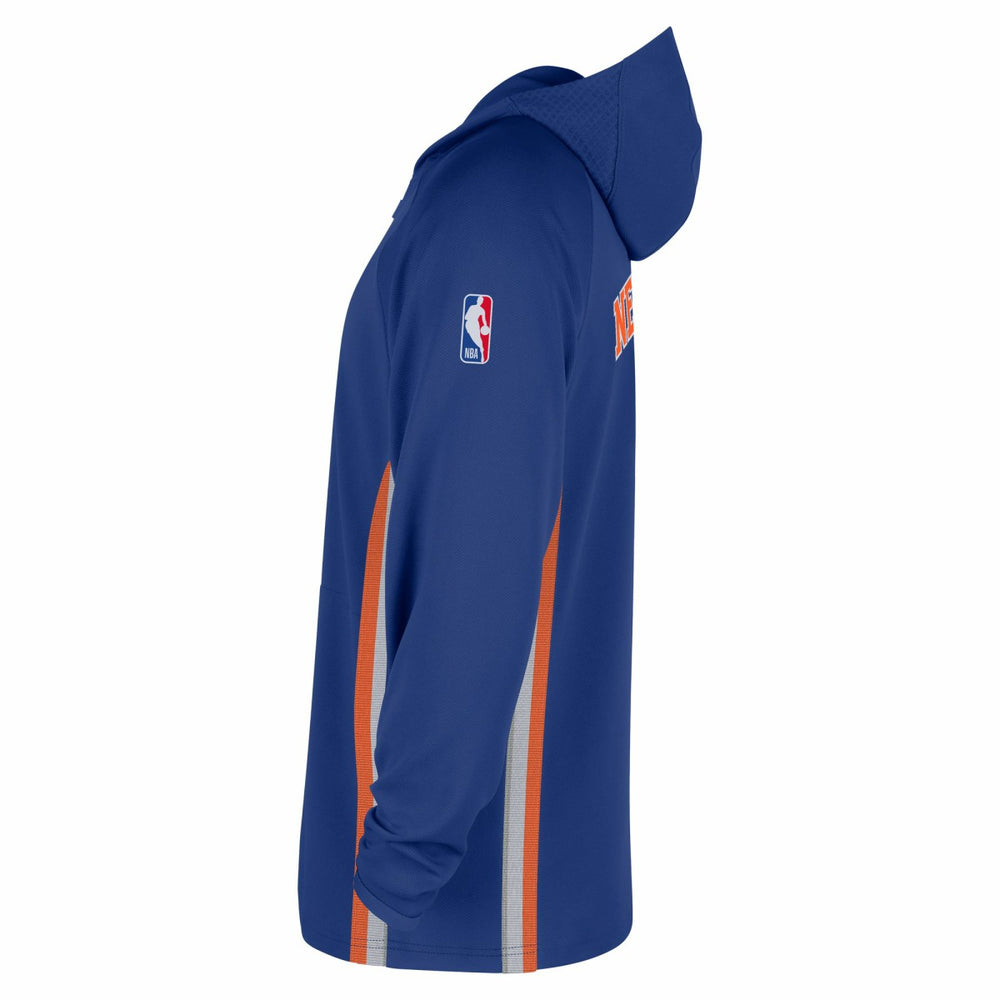 Blue New York Knicks Authentic On Court Zone Quarter-Zip Dri-FIT Hoodie Jacket | NBA