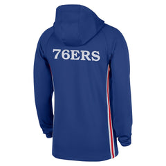 Blue Philadelphia 76ers Authentic On Court Zone Quarter-Zip Dri-FIT Hoodie Jacket | NBA