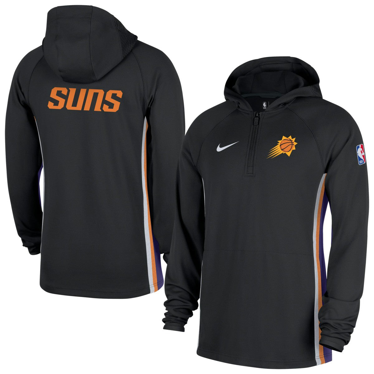 Black Phoenix Suns Authentic On Court Zone Quarter-Zip Dri-FIT Hoodie Jacket | NBA