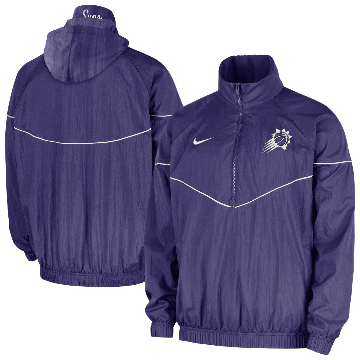 Purple Phoenix Suns Courtside Windrunner Woven Half-Zip Hooded Jacket | NBA