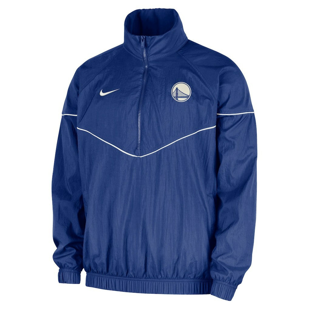 Royal Golden State Warriors Courtside Windrunner Woven Half-Zip Hooded Jacket sale | NBA