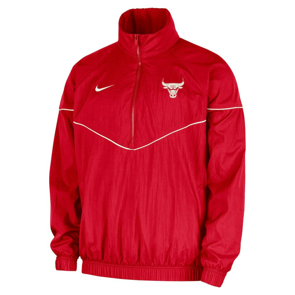 Red Chicago Bulls Courtside Windrunner Woven Half-Zip Hooded Jacket | NBA