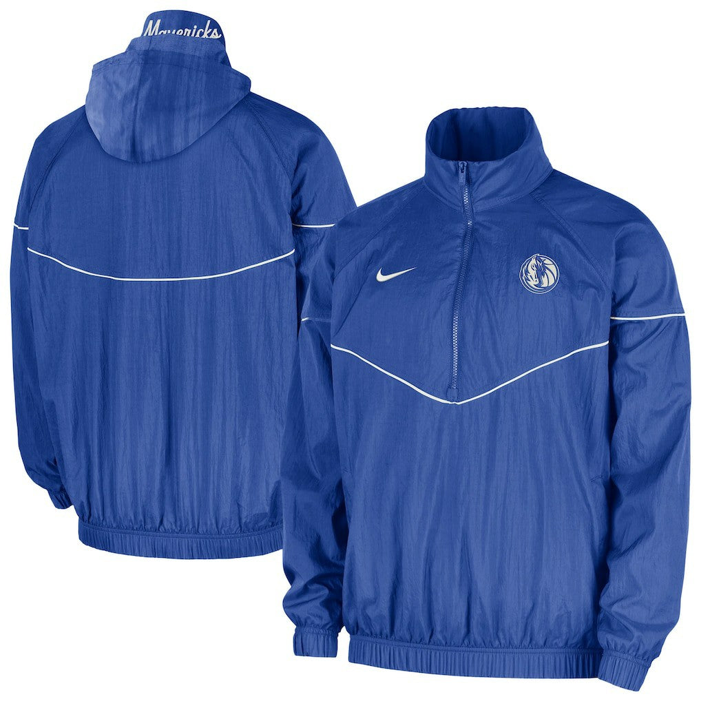 Blue Dallas Mavericks Courtside Windrunner Woven Half-Zip Hooded Jacket sale | NBA