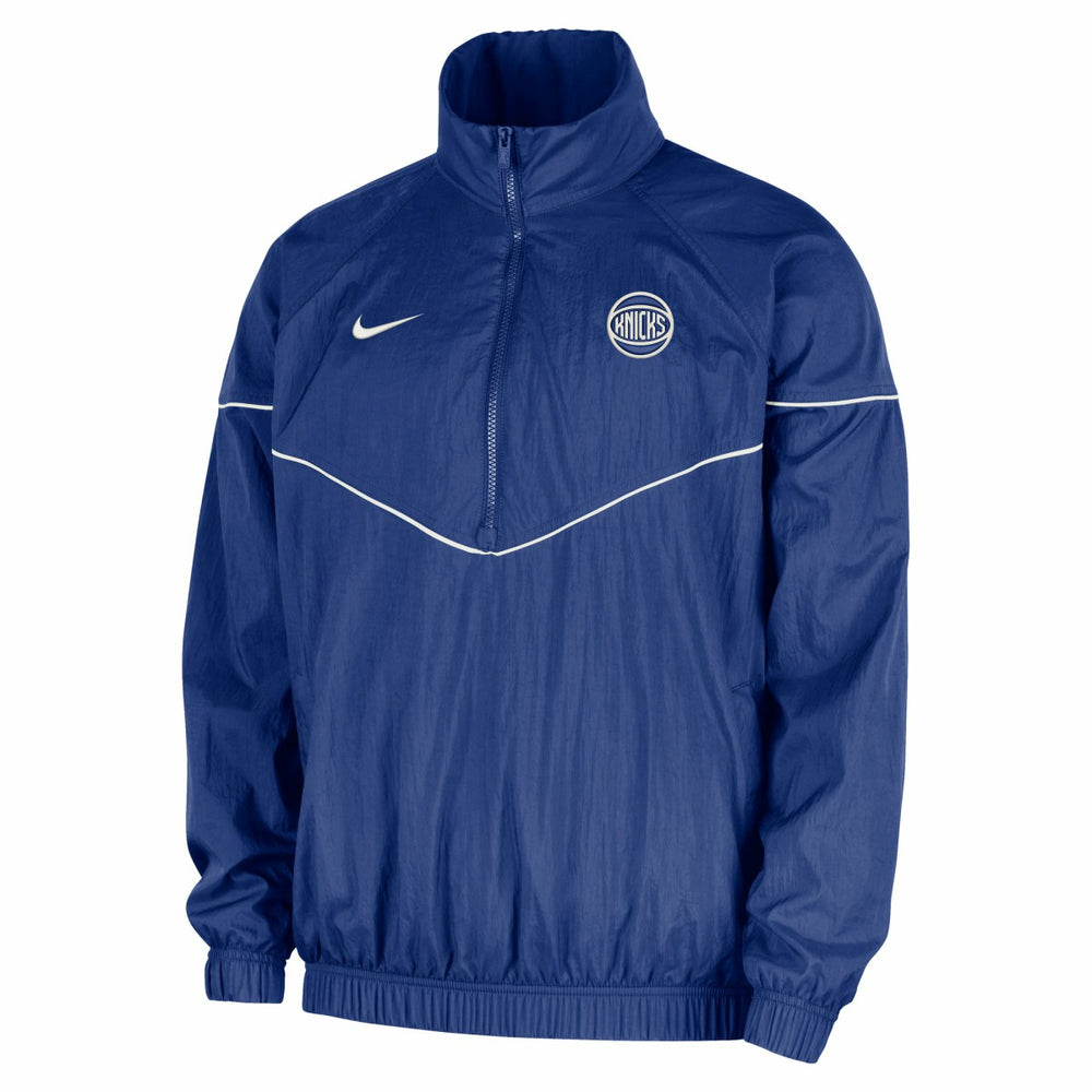 Blue New York Knicks Courtside Windrunner Woven Half-Zip Hooded Jacket | NBA