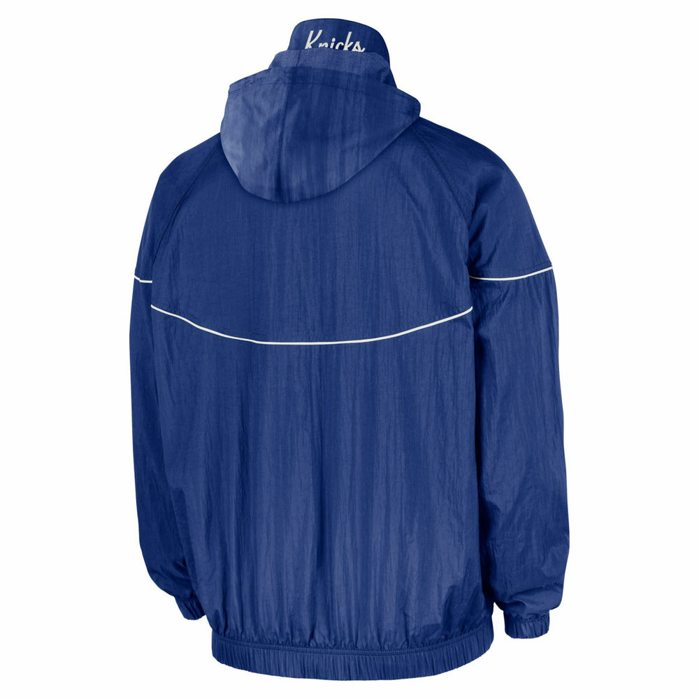 Blue New York Knicks Courtside Windrunner Woven Half-Zip Hooded Jacket | NBA