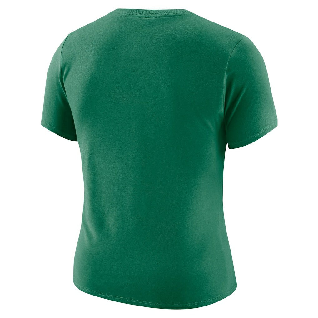Kelly Green Boston Celtics Women's Courtside Modest Cropped Tri-Blend T-Shirt | NBA