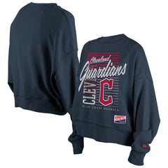 Cleveland Guardians New Era Women's Boxy Mineral Wash Dolmen Sleeve Cropped Sweatshirt - MLB Sweatshirts