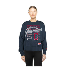 Cleveland Guardians New Era Women's Boxy Mineral Wash Dolmen Sleeve Cropped Sweatshirt - MLB Sweatshirts