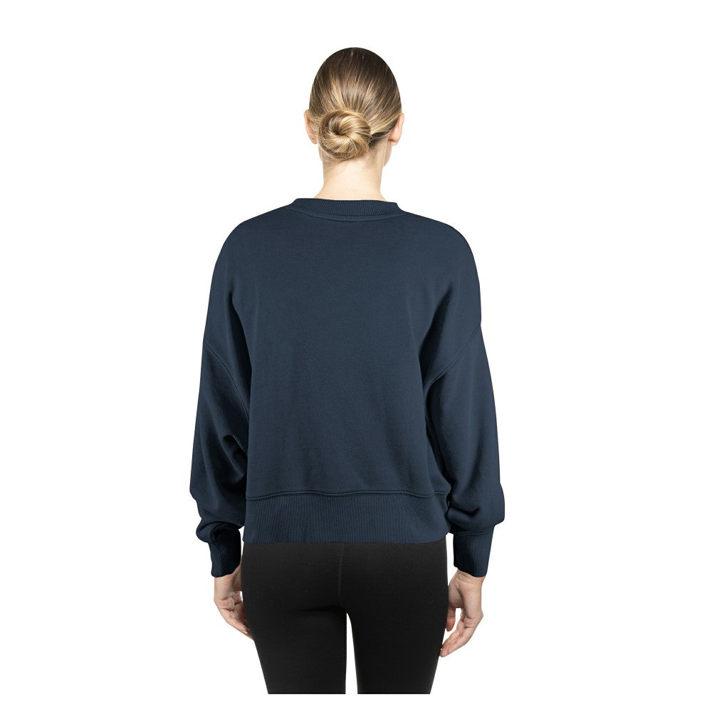 Cleveland Guardians New Era Women's Boxy Mineral Wash Dolmen Sleeve Cropped Sweatshirt - MLB Sweatshirts