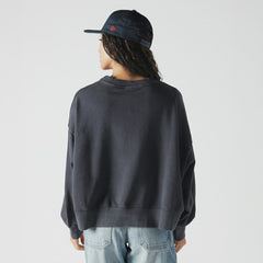 Boston Red Sox New Era Women's Boxy Mineral Wash Dolmen Sleeve Cropped Sweatshirt - MLB Sweatshirts