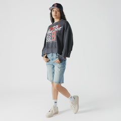 Boston Red Sox New Era Women's Boxy Mineral Wash Dolmen Sleeve Cropped Sweatshirt - MLB Sweatshirts