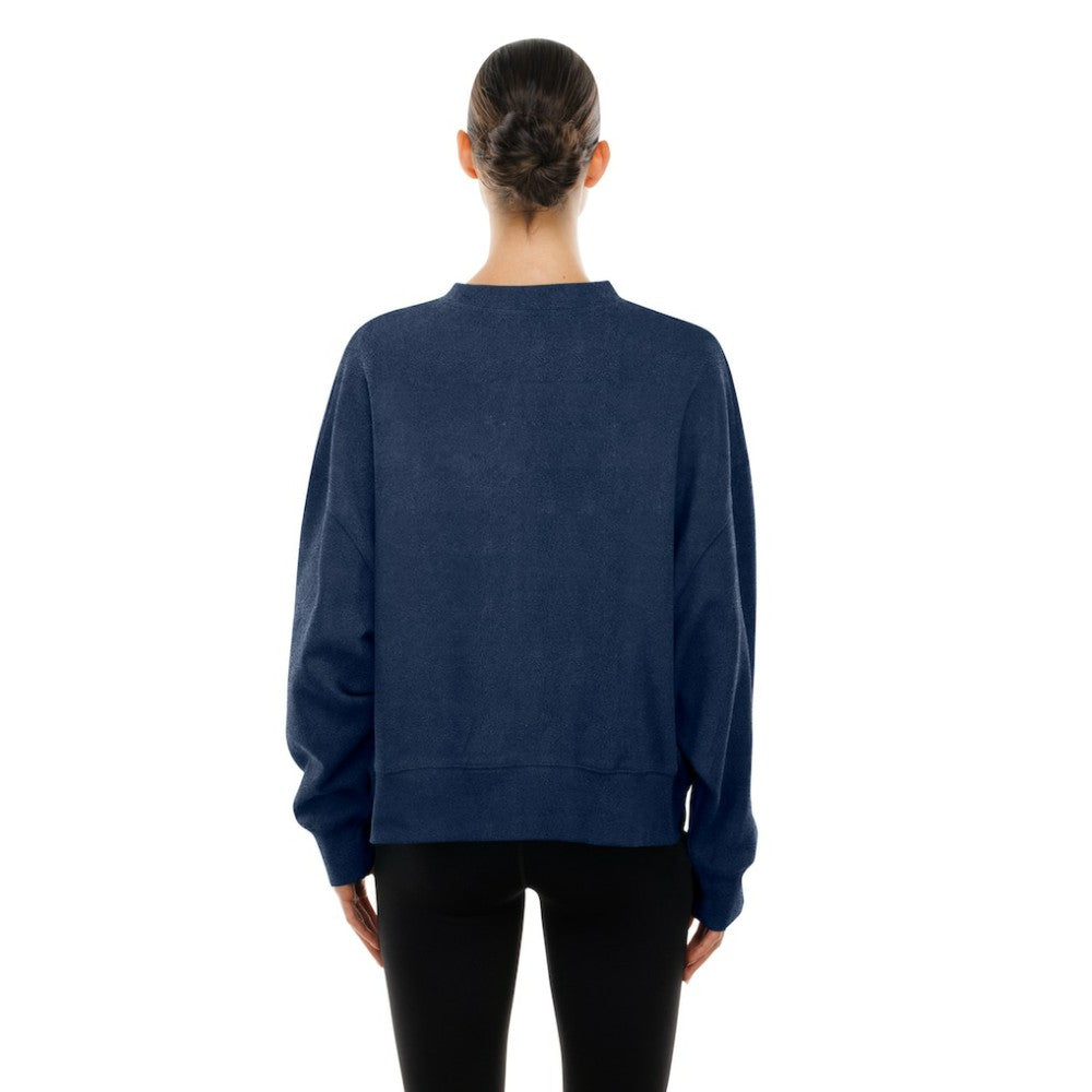 Boston Red Sox New Era Women's Boxy Mineral Wash Dolmen Sleeve Cropped Sweatshirt - MLB Sweatshirts