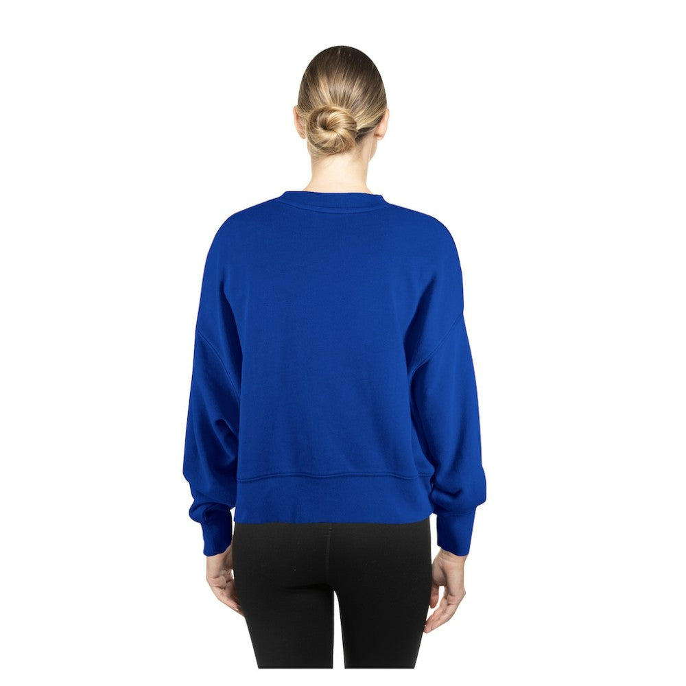 New York Mets New Era Women's Boxy Mineral Wash Dolmen Sleeve Cropped Sweatshirt - MLB Sweatshirts