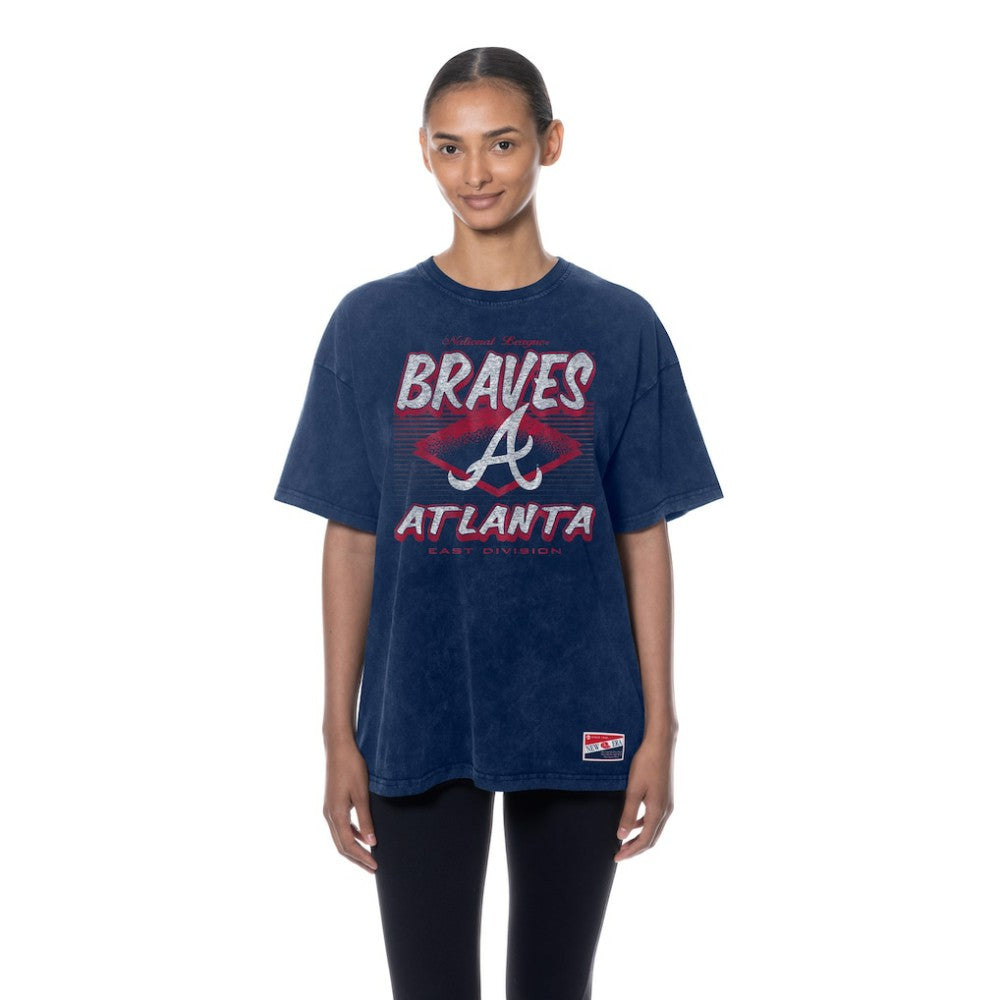 Atlanta Braves New Era Women's Mineral Wash Oversized T-Shirt - MLB T-shirts