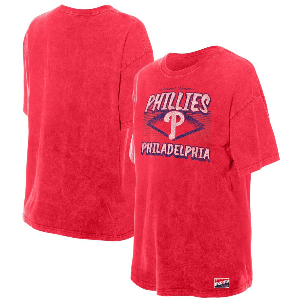 Philadelphia Phillies New Era Women's Mineral Wash Oversized T-Shirt - MLB T-shirts