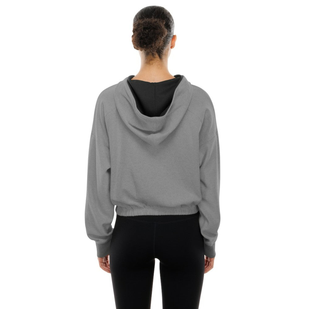 Baltimore Orioles New Era Women's Reversed Out French Terry Quarter-Zip Banded Crop Hoodie - MLB Hoodies