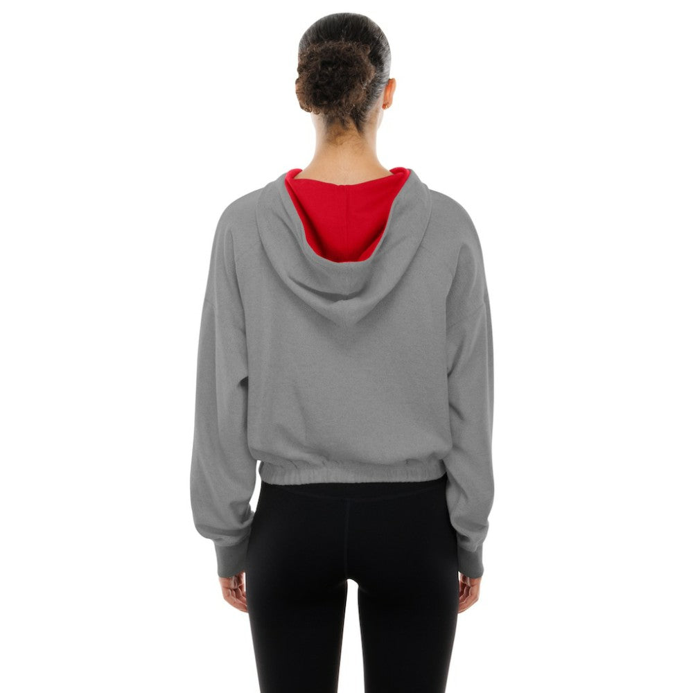 Philadelphia Phillies New Era Women's Reversed Out French Terry Quarter-Zip Banded Crop Hoodie - MLB Hoodies