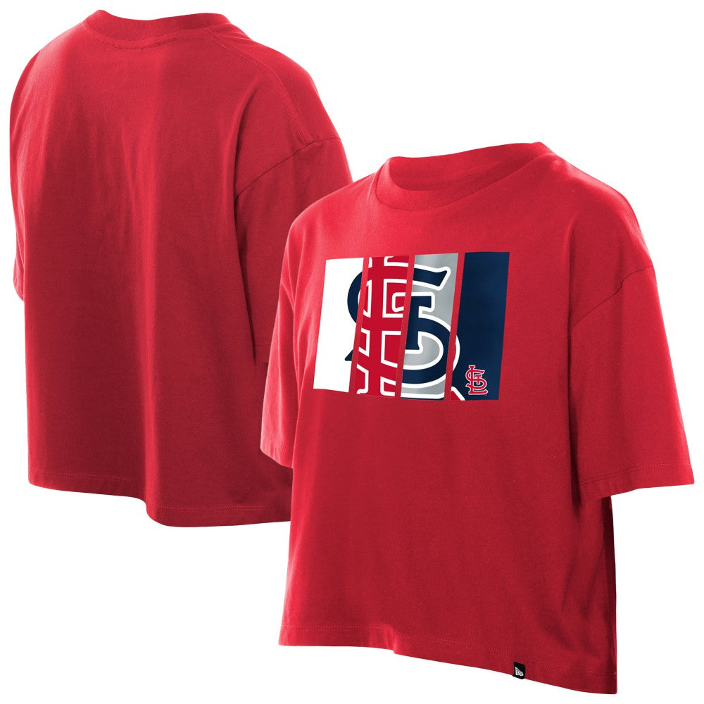 St. Louis Cardinals New Era Women's Boxy Foil Logo T-Shirt - MLB T-shirts