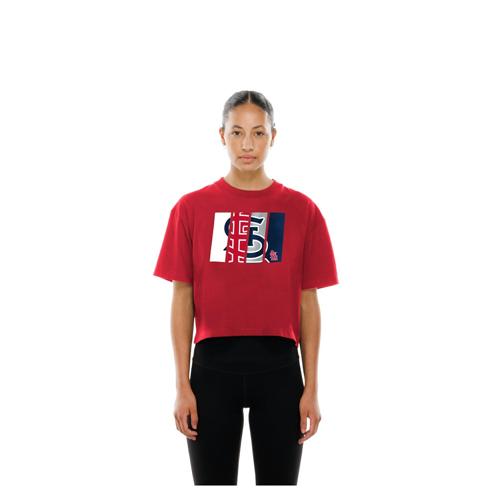 St. Louis Cardinals New Era Women's Boxy Foil Logo T-Shirt - MLB T-shirts