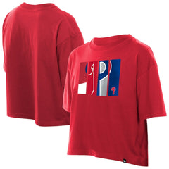Philadelphia Phillies New Era Women's Boxy Foil Logo T-Shirt - MLB T-shirts
