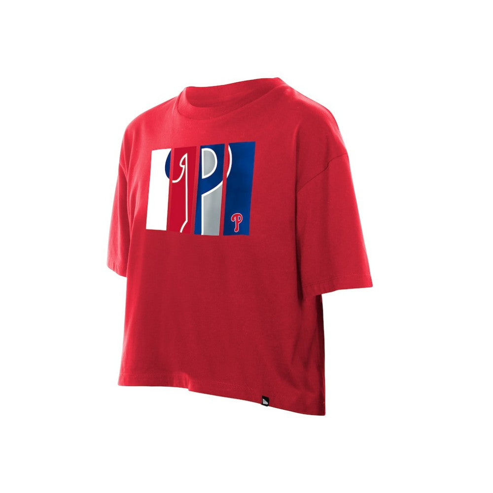 Philadelphia Phillies New Era Women's Boxy Foil Logo T-Shirt - MLB T-shirts