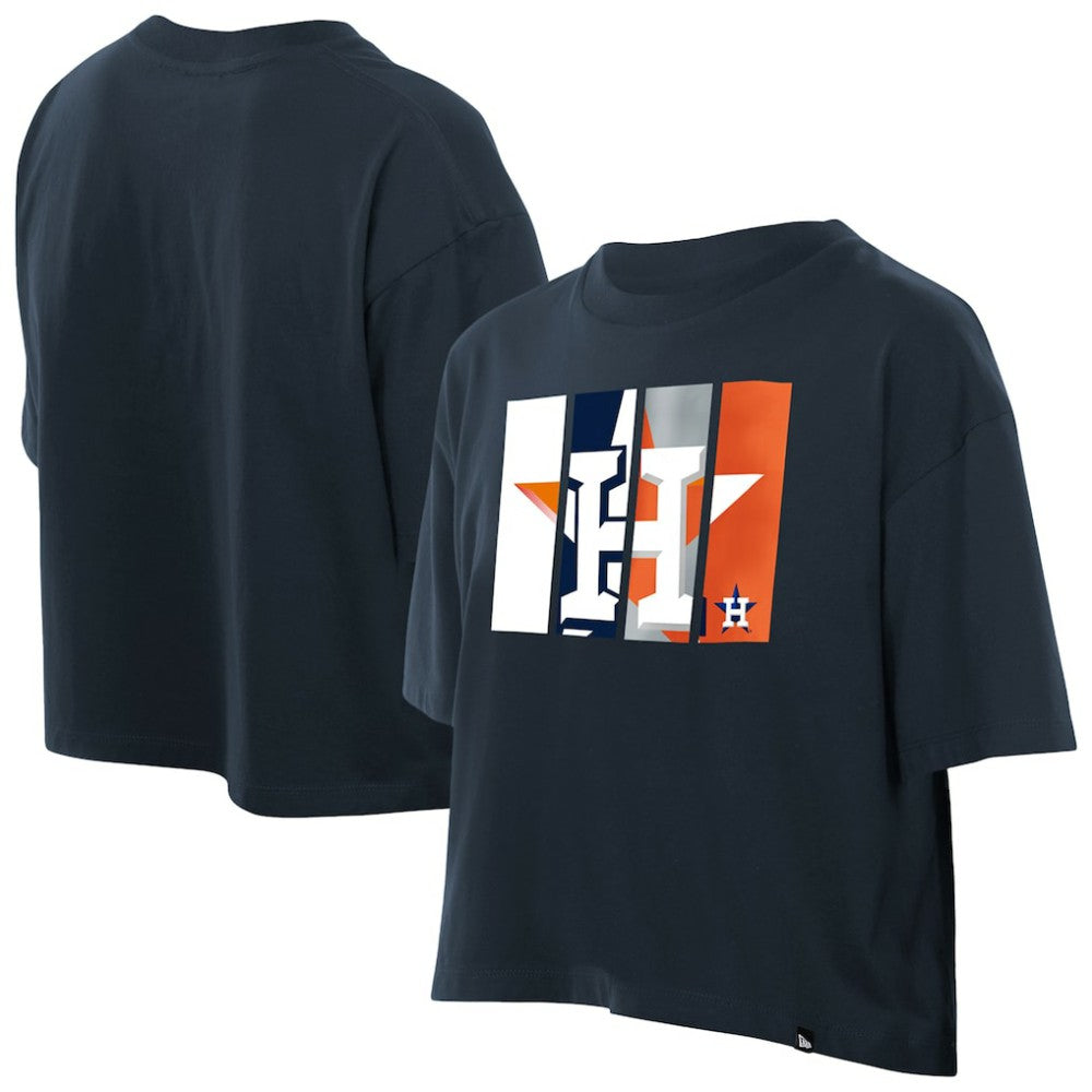 Houston Astros New Era Women's Boxy Foil Logo T-Shirt - MLB T-shirts